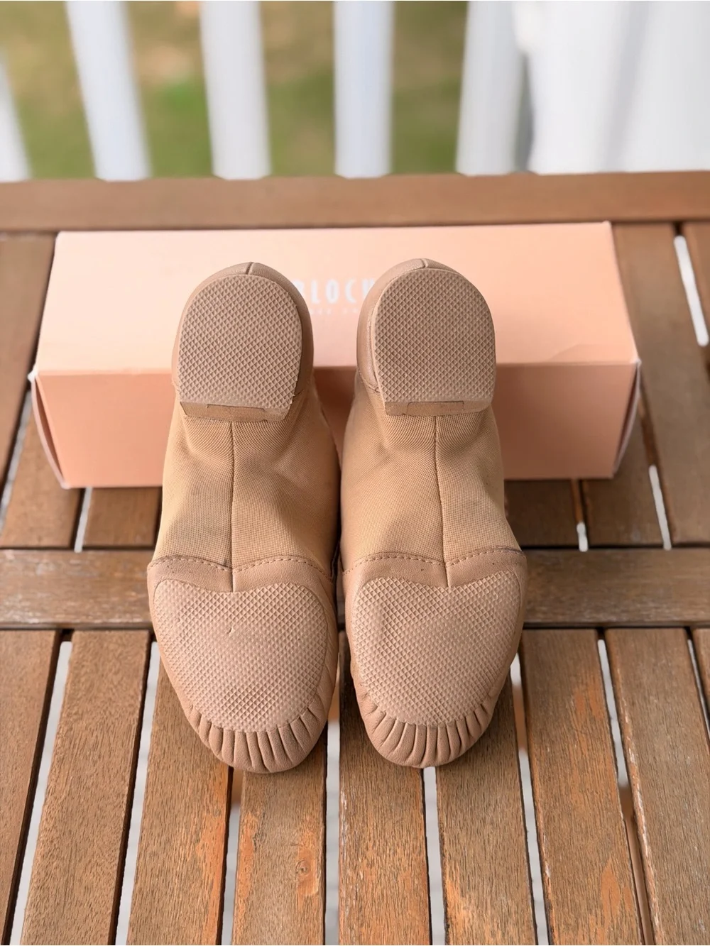 Bloch Kids Slip-On Dance Shoes in Taupe